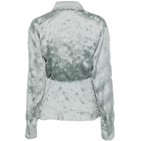 CAMICIA EFFETTO STROPICCIATO IN AZZURRO STAUD - DONNA 