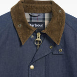 Giacca denim con colletto a coste in blu e marrone Barbour - uomo 