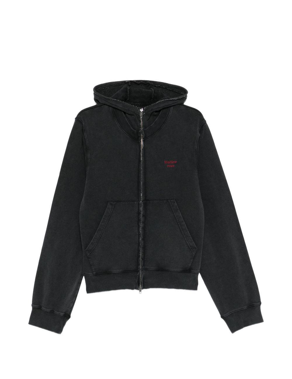 Felpa con zip in nero Martine rose - uomo 