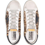 Sneakers super-star con stampa leopardata in marrone e nero - donna 