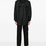 Parka rivestito con cappuccio e coulisse  in nero Rains - uomo 