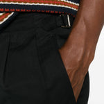 Shorts a pieghe con fibbia in nero Briglia 1949 - uomo 