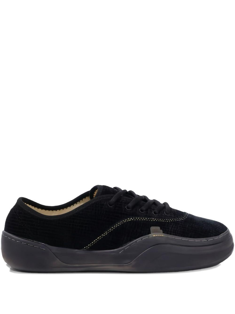 Sneakers in velluto a coste coupe in nero 