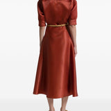 Gonna midi in seta in rosso Alberta Ferretti - donna 