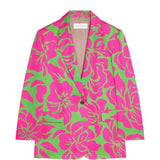 Blazer con stampa floreale bliss in verde e rosa Dries van noten - donna 