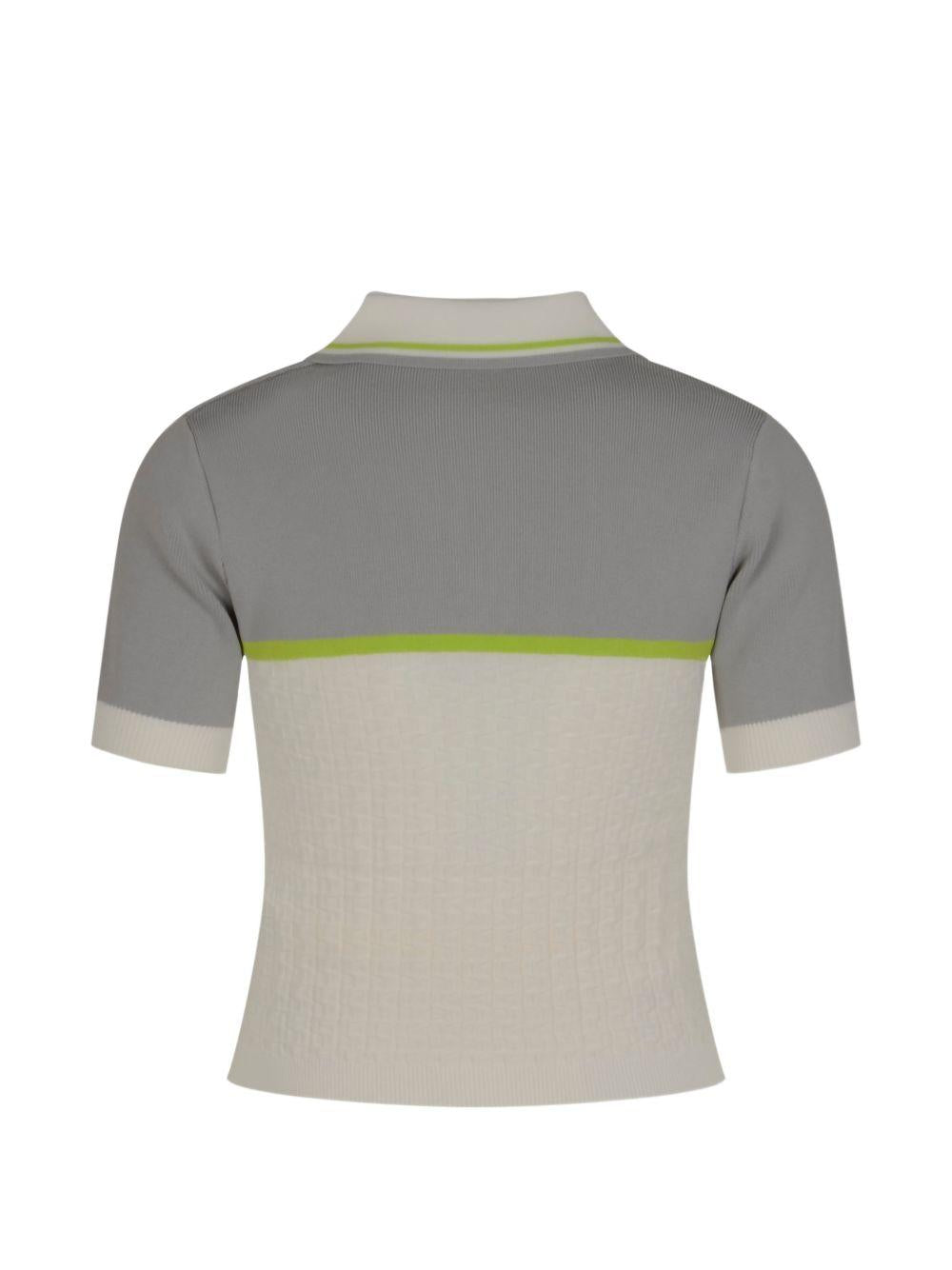 Polo a righe con zip in bianco Casablanca - donna 