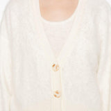 Cardigan con scollo a v in avorio Gotha - donna 