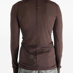 T-shirt a maniche lunghe a costine in marrone Rick owens - uomo 