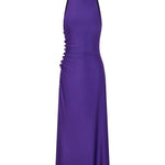 Abito midi con drappeggio in viola Rabanne - donna 