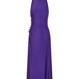 Abito midi con drappeggio in viola Rabanne - donna 
