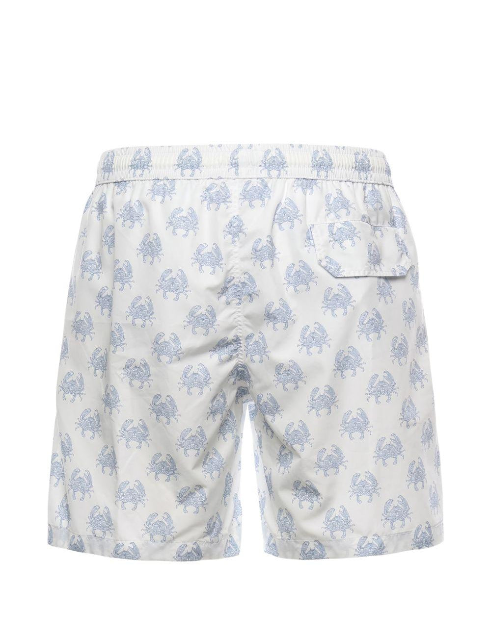 Pantaloncini da bagno con stampa granchio in bianco Eleventy - uomo 