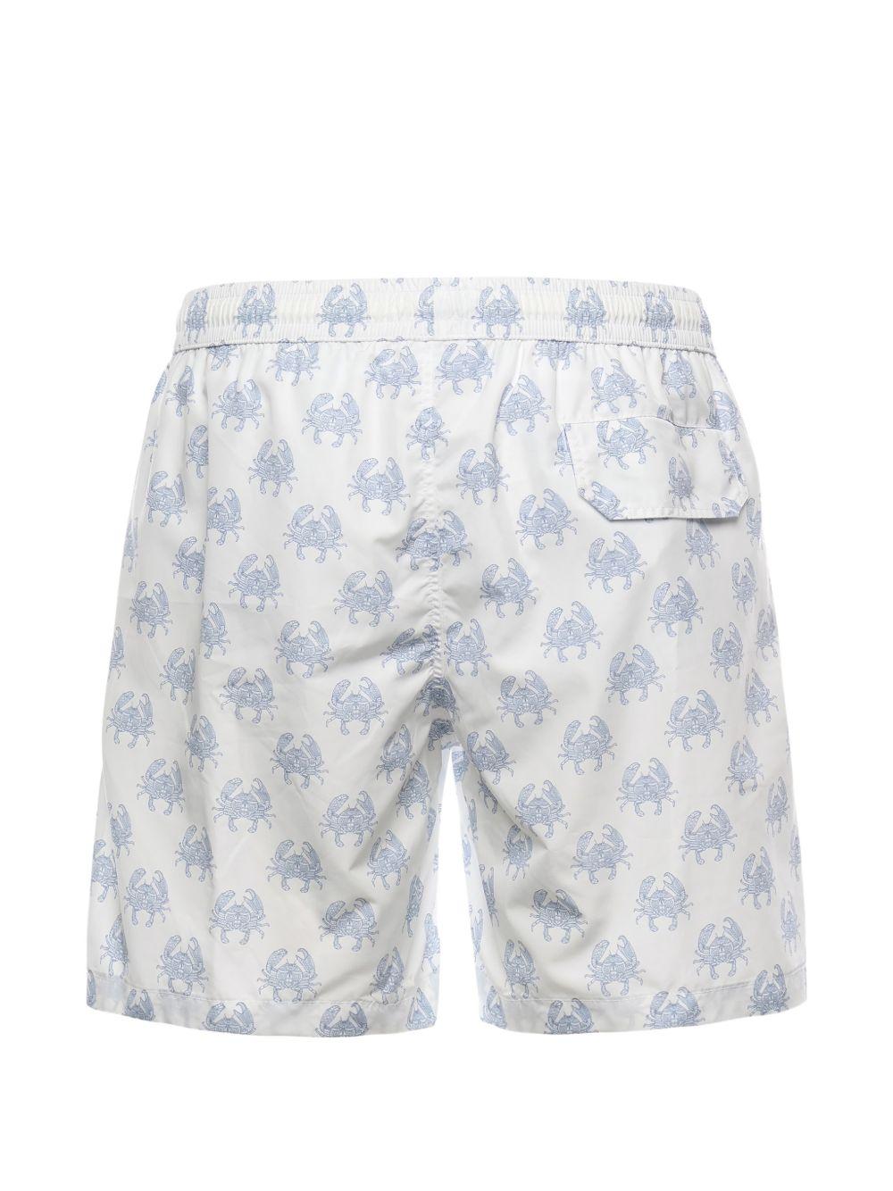 Pantaloncini da bagno con stampa granchio in bianco Eleventy - uomo 
