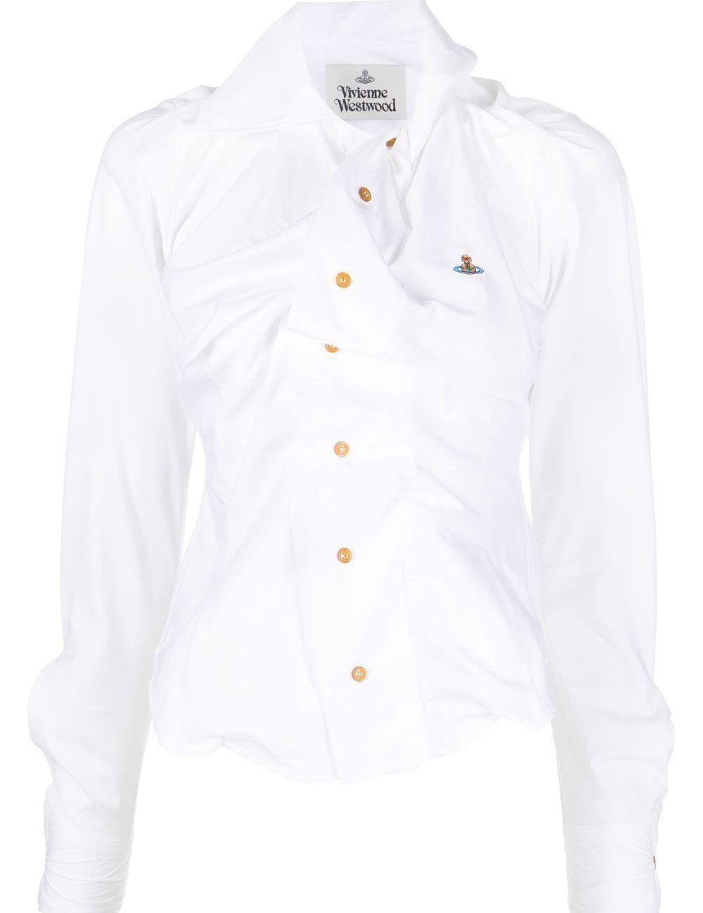 Camicia con logo Orb in bianco Vivienne Westwood - donna 
