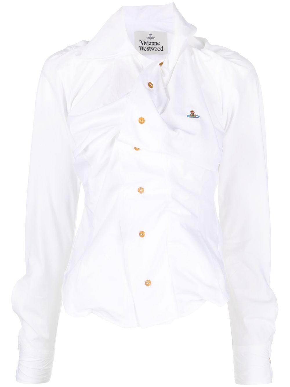 Camicia con logo Orb in bianco Vivienne Westwood - donna 