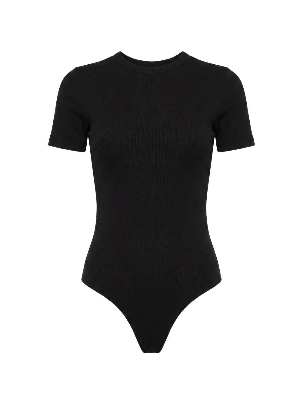 Body opaque a maniche corte in nero Wardrobe NYC - donna 