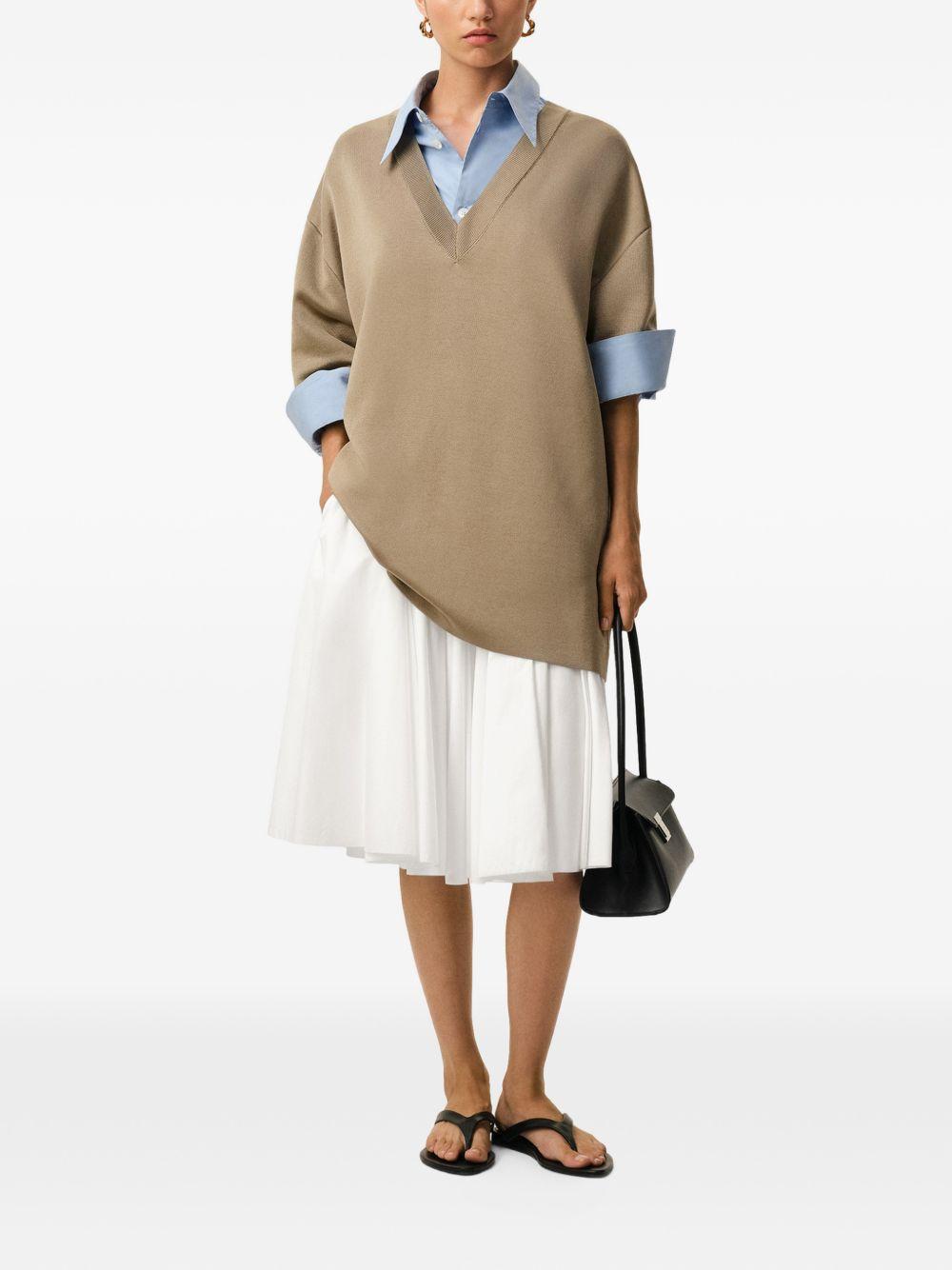 Gonna midi svasata in bianco Ami Paris - donna 