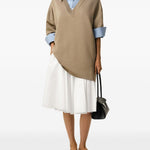 Gonna midi svasata in bianco Ami Paris - donna 