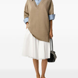 Gonna midi svasata in bianco Ami Paris - donna 