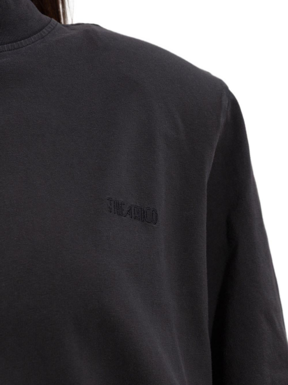 T-shirt a maniche corte con logo ricamato in nero The attico - donna 