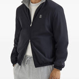 Giacca reversibile con logo in blu e grigio brunello cucinelli - uomo 