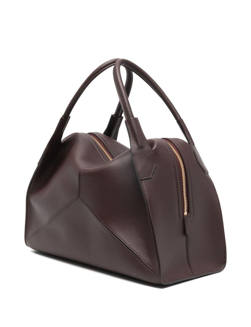 Borsa a mano plie con zip in borgogna Victoria Beckham - donna 