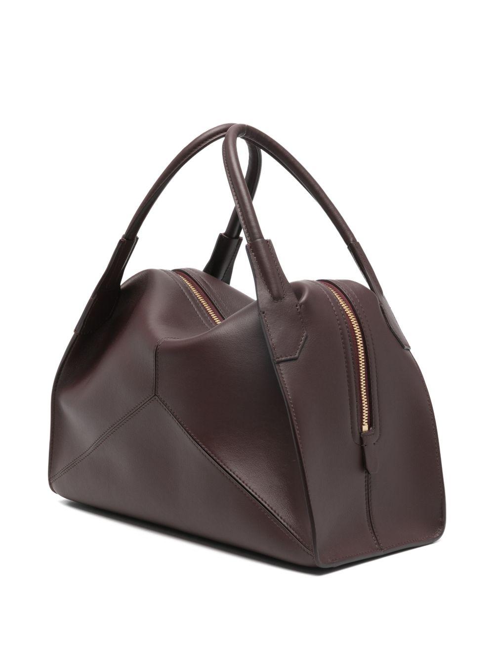 Borsa a mano plie con zip in borgogna Victoria Beckham - donna 
