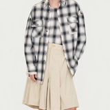 Camicia a quadri on tasche in blu e beige Feng Chen Wang - uomo 