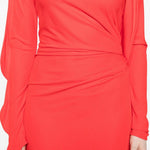 Abito lungo drappeggiato in rosso Victoria Beckham - donna 