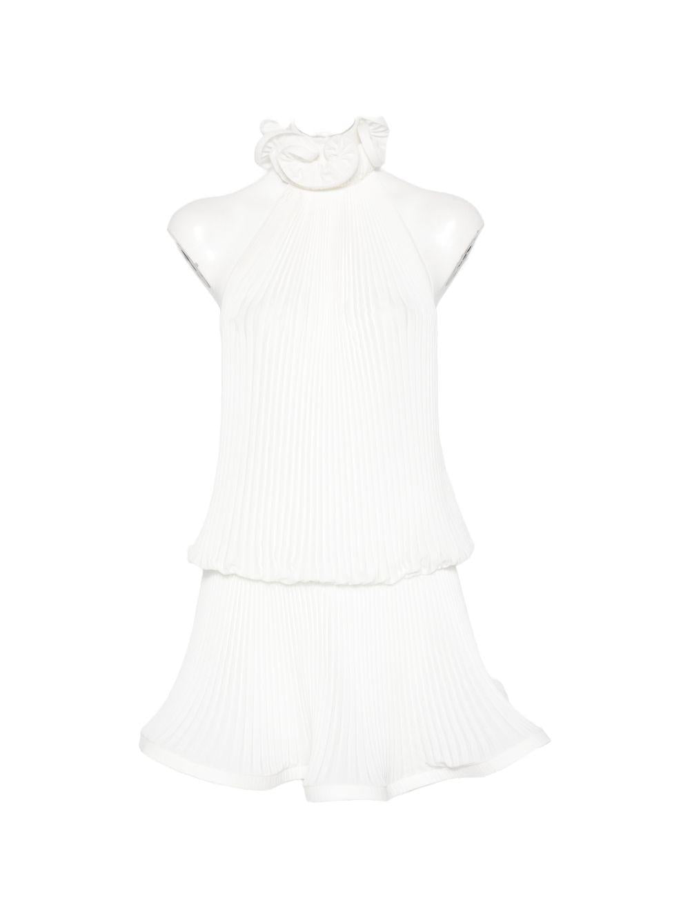 Abito mini plissettato bianco Rowen Rose - donna 