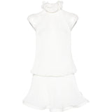 Abito mini plissettato bianco Rowen Rose - donna 