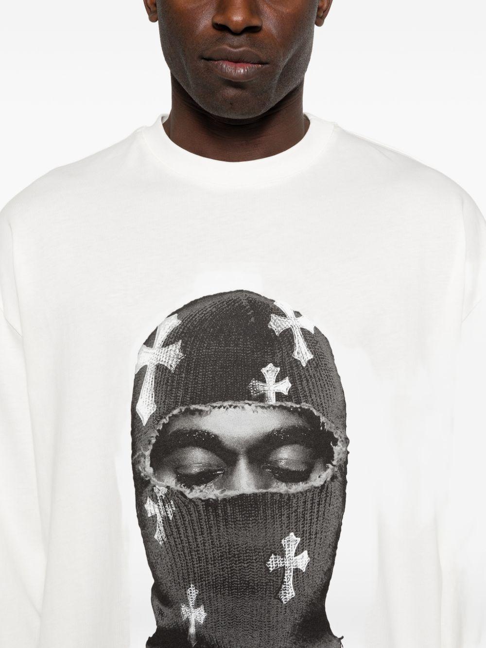 Felpa girocollo Mask Crosses in bianco Ih nom uh nit - uomo 