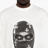 Felpa girocollo Mask Crosses in bianco Ih nom uh nit - uomo 