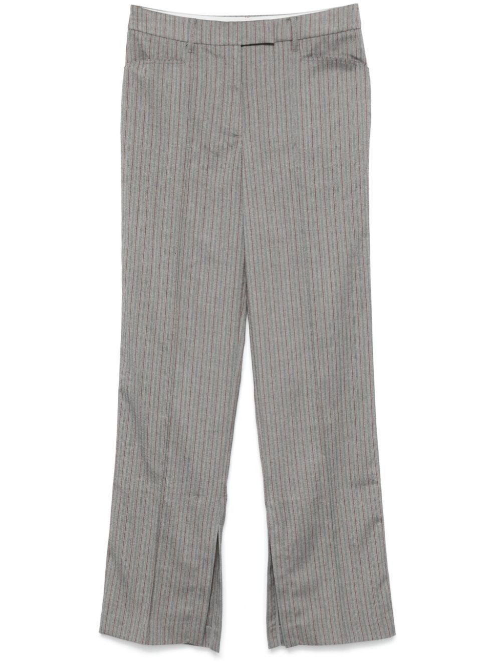 Pantaloni pied-de-poule con motivo a righe in grigio Remain - donna 