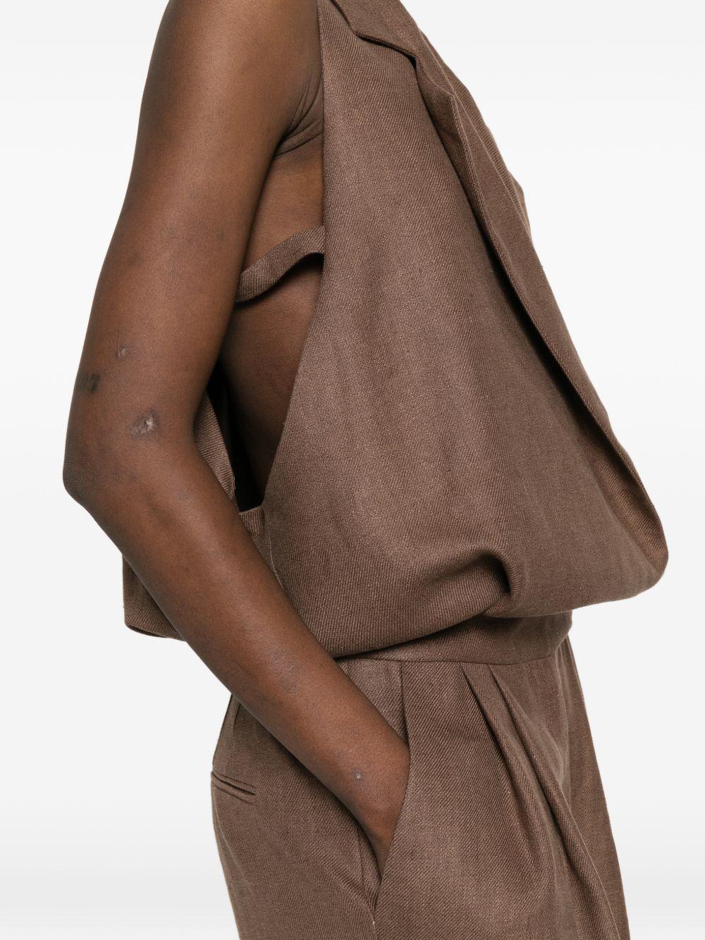 Tuta intera con scollo a V in marrone Batakovic - donna 