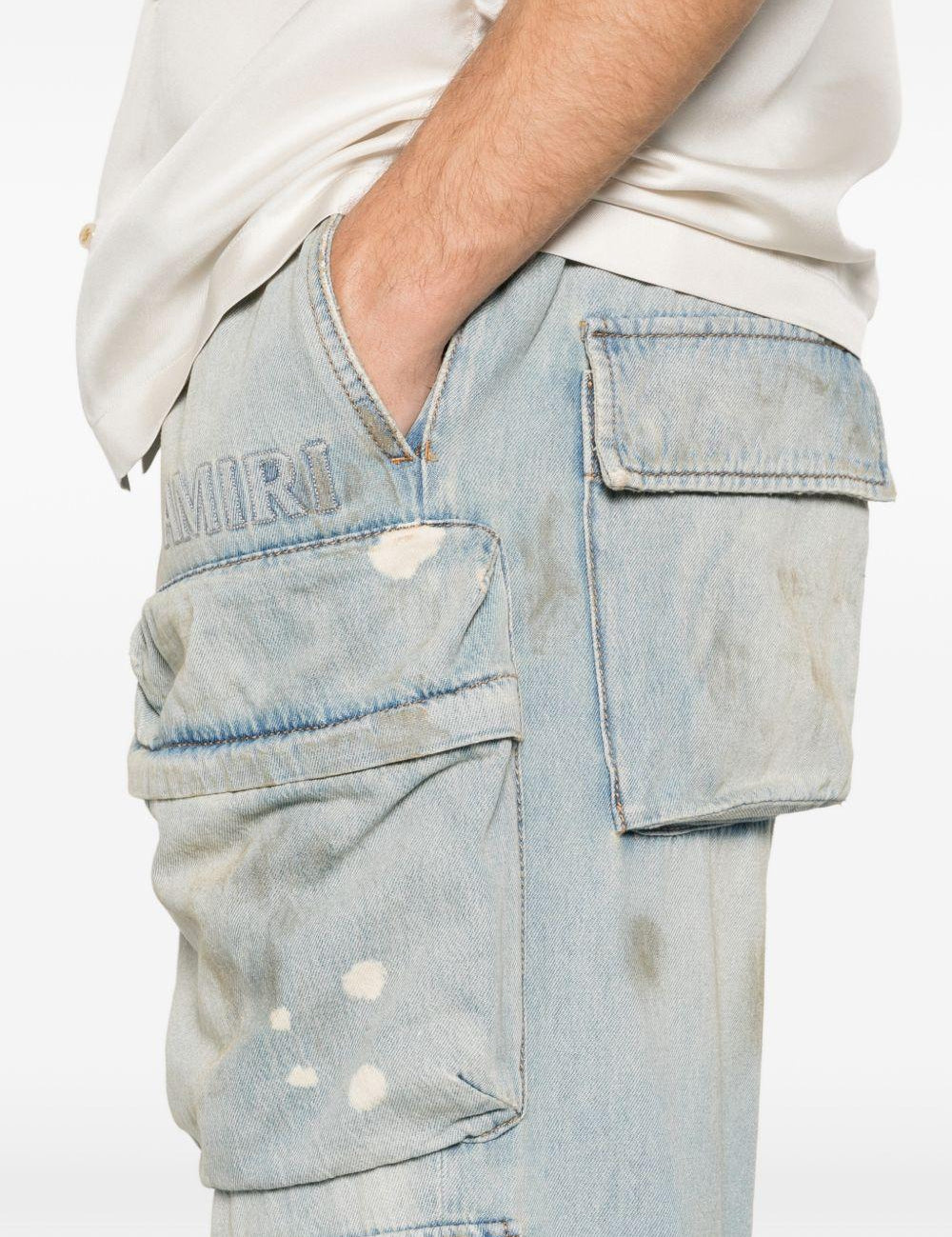 Jeans cargo con coulisse in blu Amiri - uomo 