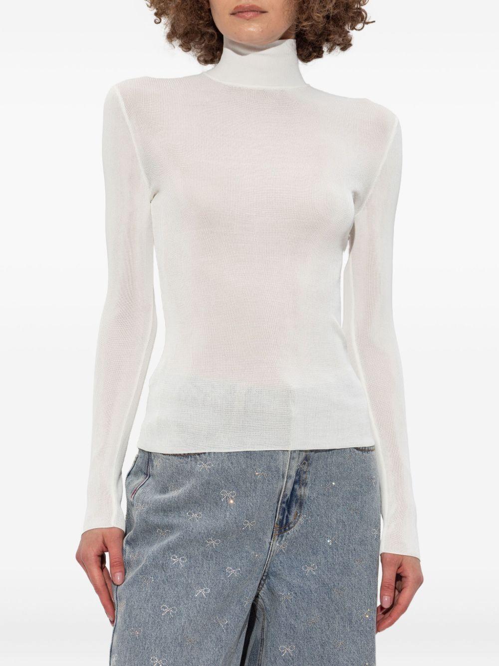 Maglia a coste a collo alto in bianco Self-portrait - donna 