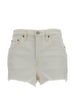 Levi's women's white 501 fringed shorts