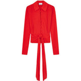 Camicia con nodo in rosso Ganni - donna 