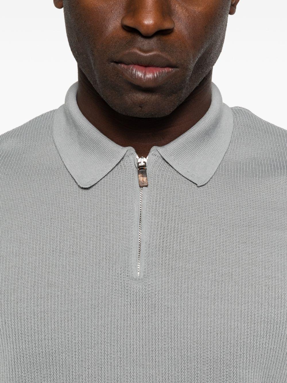 Polo con zip in grigio Eleventy - uomo 