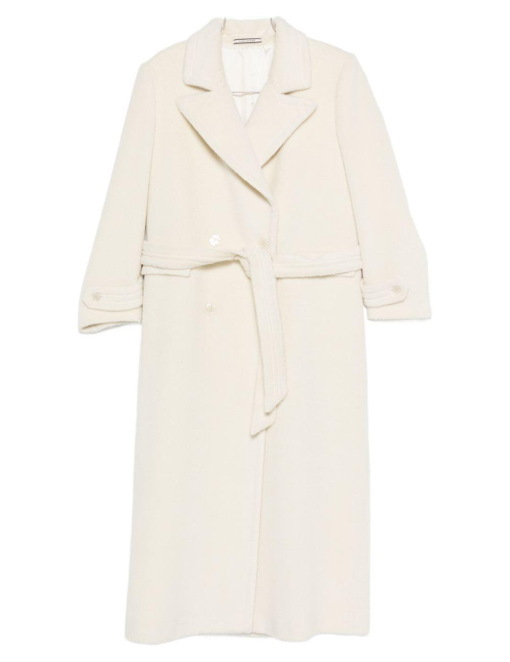 Cappotto doppiopetto con cintura julia in bianco Tagliatore - donna 
