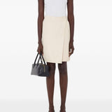 Gonna midi gora in pelle bianco Loulou de saison - donna 