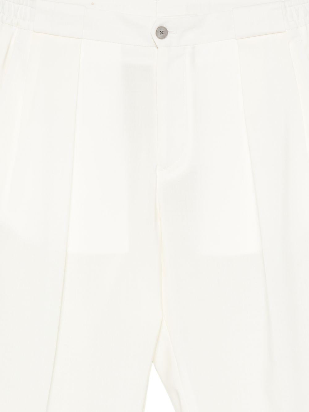 Pantaloni a pieghe con elastico in vita in bianco Briglia 1949 - donna 