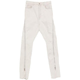 Jeans con zip laterale in avorio Rick owens drkshdw - uomo 