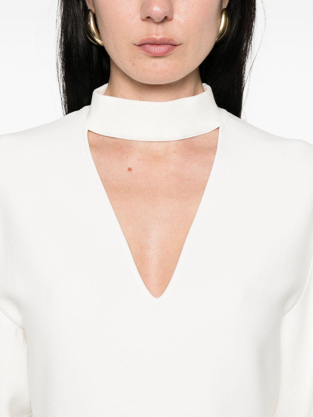 Abito midi con cintura in bianco 