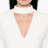 Abito midi con cintura in bianco 