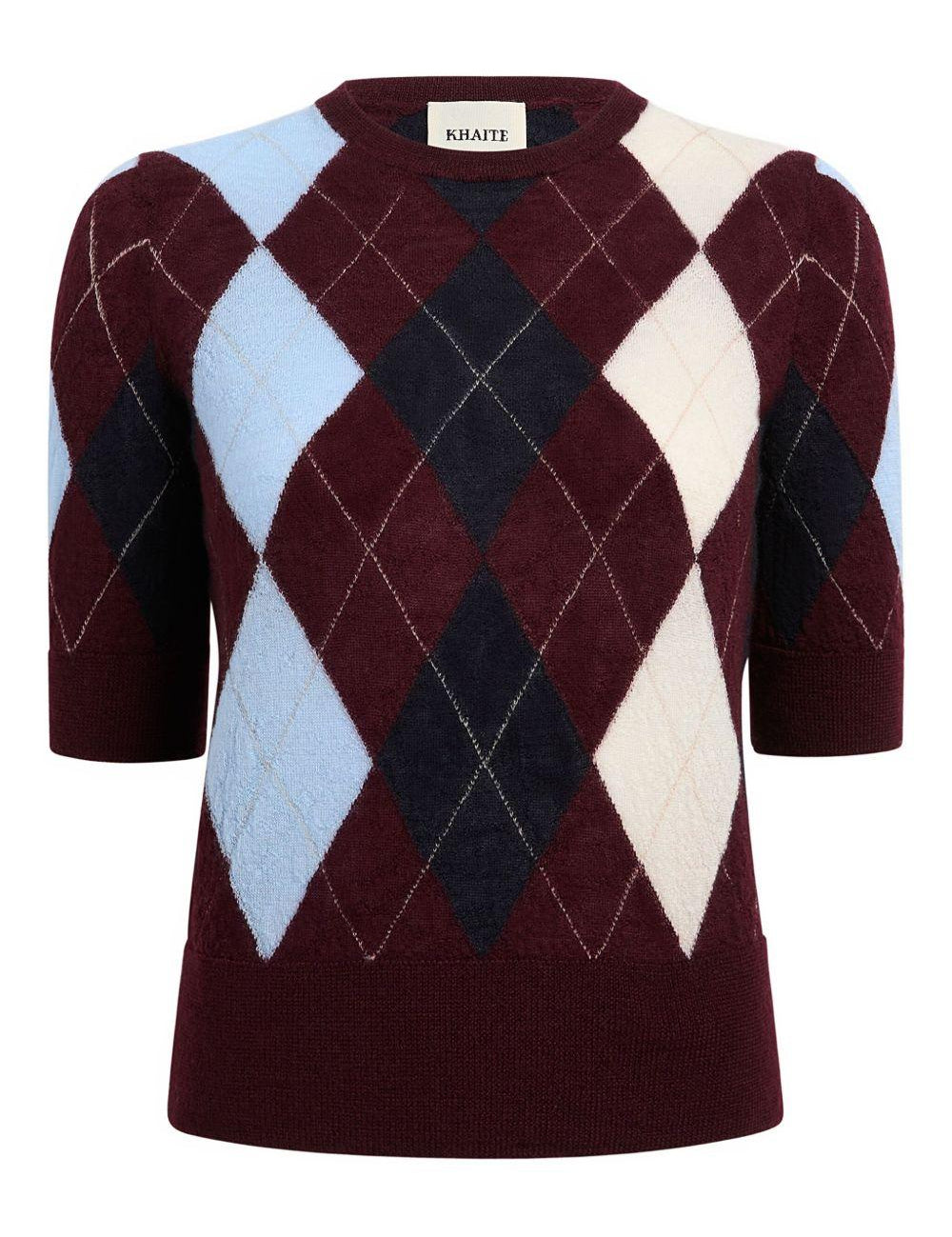 Top a maniche corte in rosso Khaite - donna 