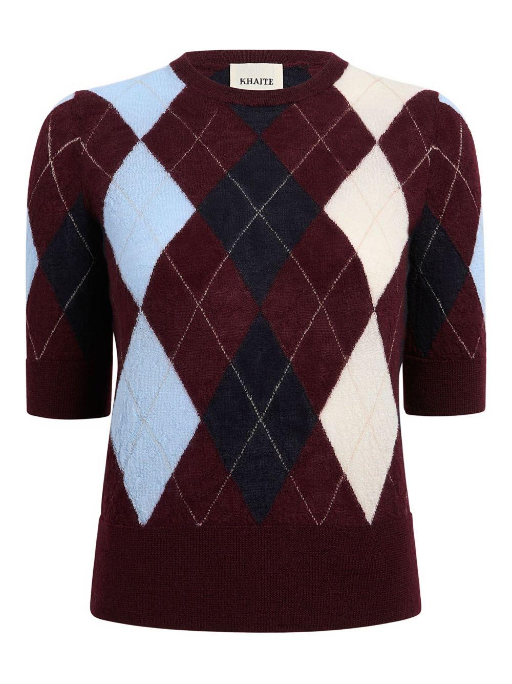 Top a maniche corte in rosso Khaite - donna 