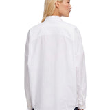 Camicia con ricami floreali 3D in bianco 