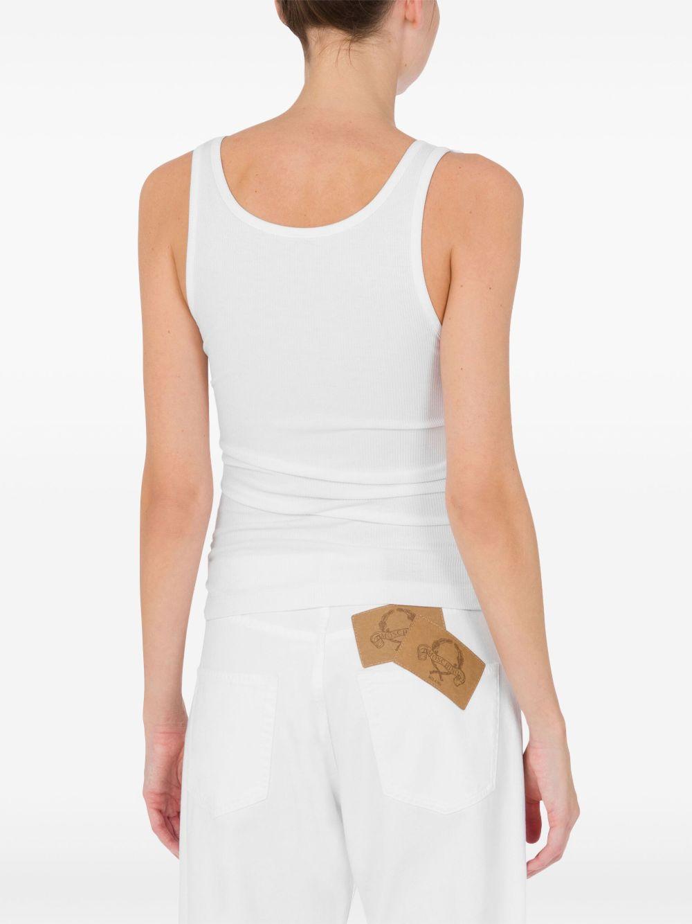 Top con stampa logo in bianco Moschino - donna 