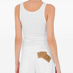 Top con stampa logo in bianco Moschino - donna 